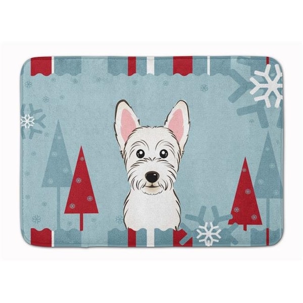 Carolines Treasures Carolines Treasures BB1722RUG Winter Holiday Westie Machine Washable Memory Foam Mat BB1722RUG - main